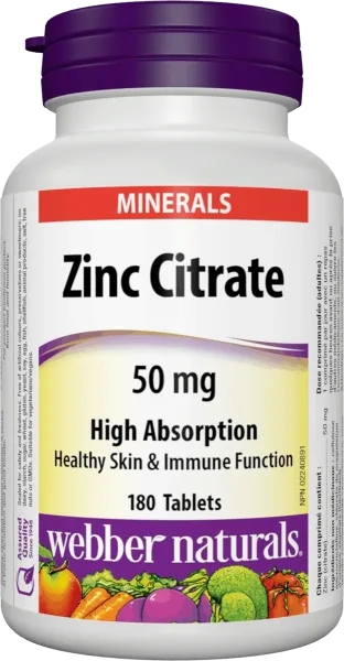 Webber Naturals Zinc Citrate 180 tablet