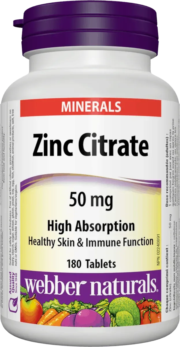 Webber Naturals Zinc Citrate 180 tablet