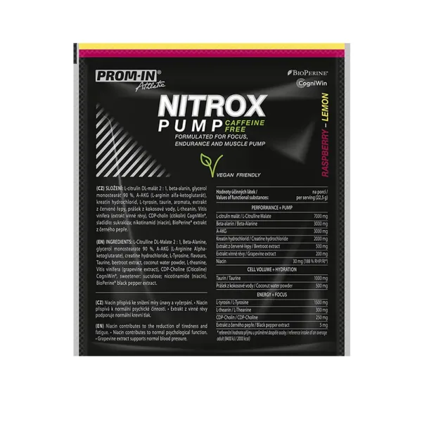 Prom-In Nitrox Pump Caffeine Free 22,5 g malina citron