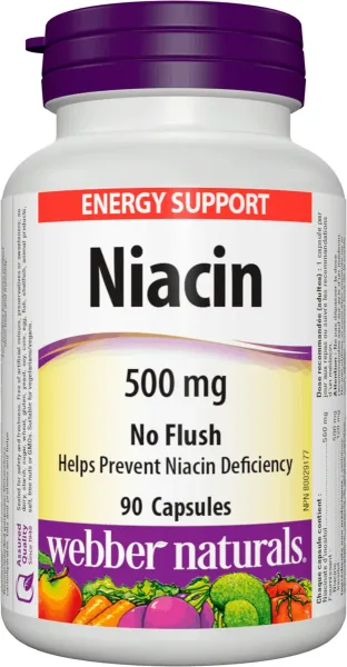 Webber Naturals Niacin 500 mg nealergický 90 kapslí